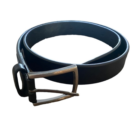 PERRY ELLIS black leather belt waist 34 size 85 - Picture 2 of 7